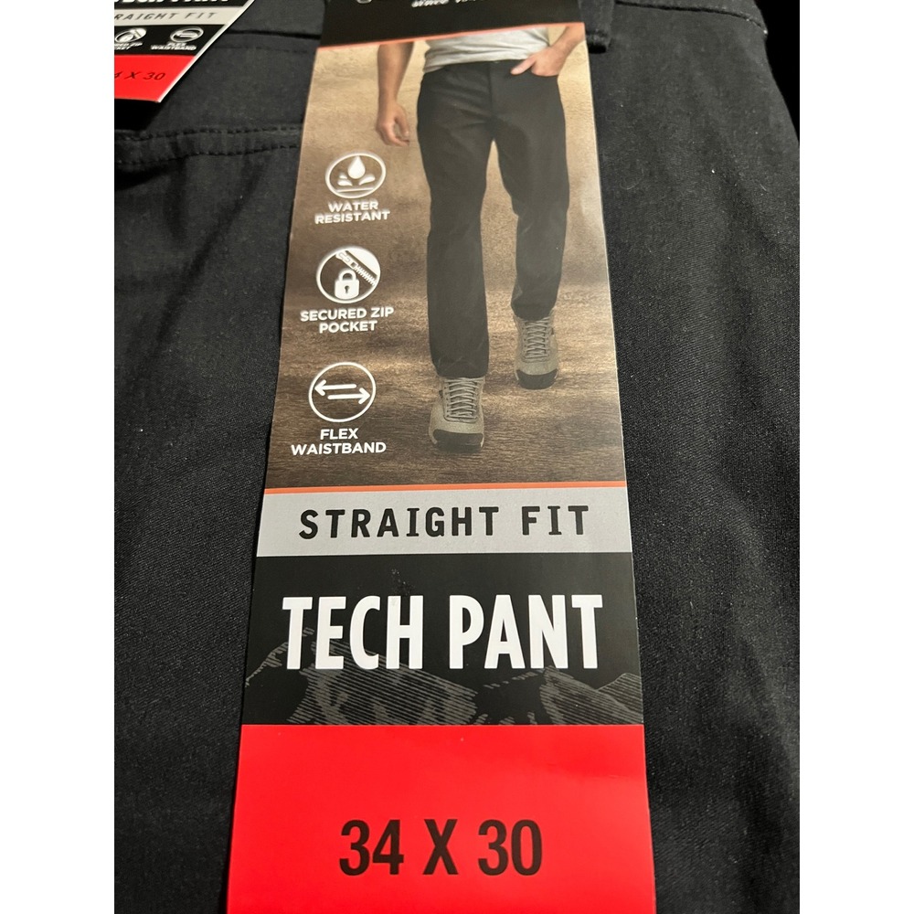 NWT Weatherproof Vintage Men Straight Fit Tech Pant Black 34x30 Water Resistant - Picture 5 of 5
